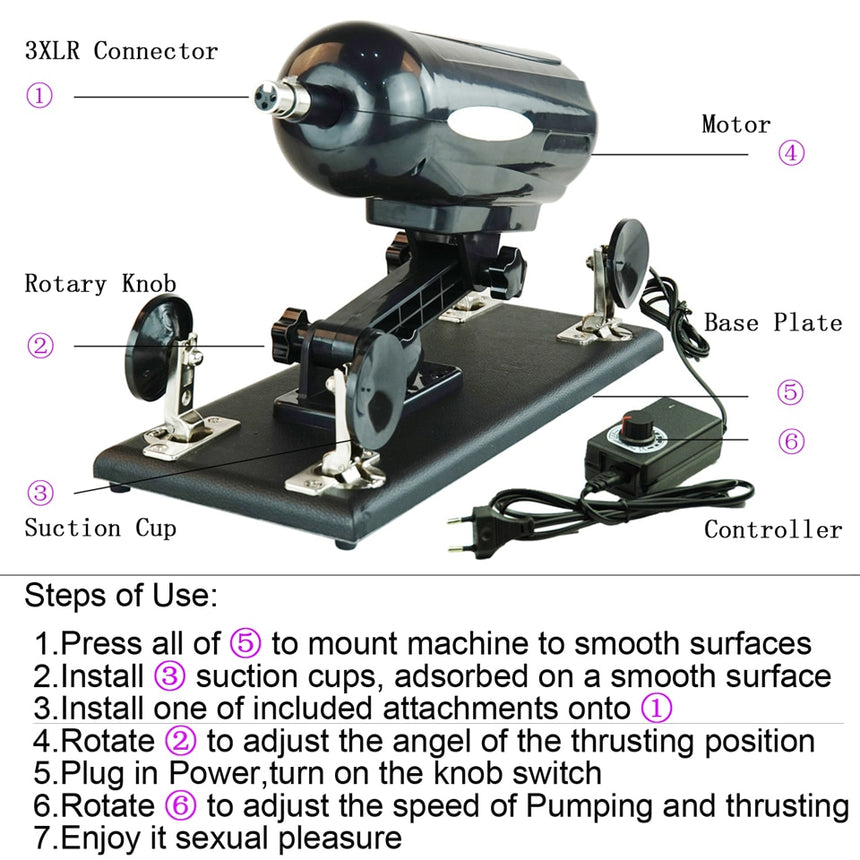 Sex Machine Gun with 8 Accessories